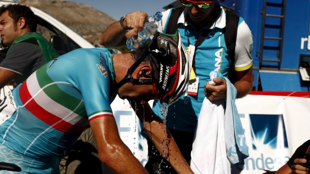Disqualified: Vincenzo Nibali is out of the Tour of Spain after receiving a tow from a team car.