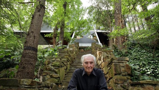 Flagrantly optimistic: Architect Peter McIntyre at his River House property in Kew.