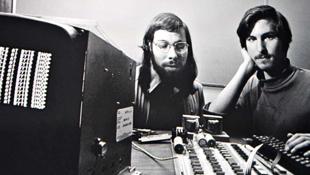 Steve Wozniak and Steve Jobs in 1976, when the Apple-1 was the latest thing in computing.