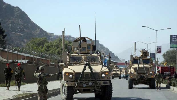 US soldiers working alongside NATO 'Resolute Support' forces in Kabul.