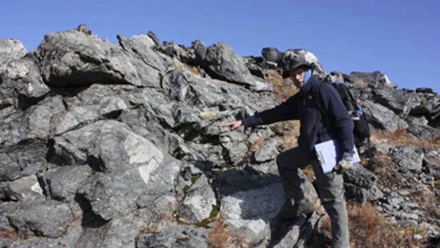 Here be uranium: Greenland Minerals’ Malcolm Mason at  the Kvanefjeld project in Greenland.