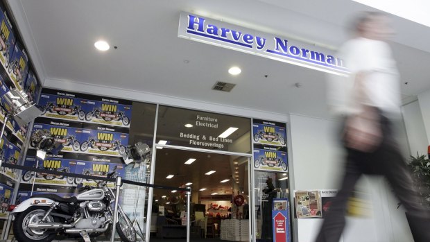 Woolworths, Harvey Norman and JB-HI-FI as the retailers most at risk.