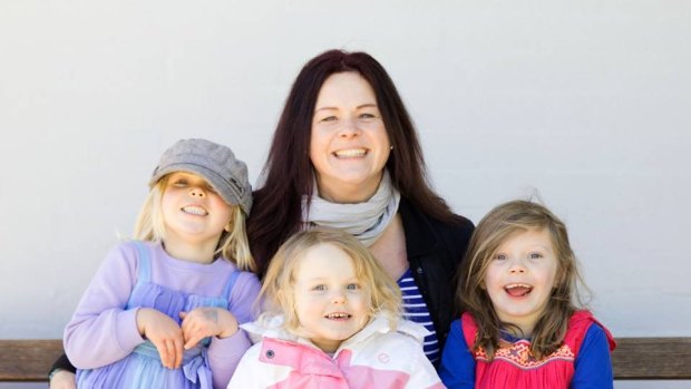 Liz Christiansen with her girls (l-r) Inge, Freyja and Brynn. Freyja is battling a very rare form of cancer.