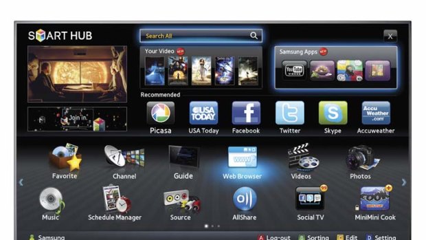Samsung ... does deals with YouTube, ABC iView and others for them to appear as apps on the screen.