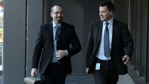 Senator Ricky Muir and his adviser Glenn Druery in happier times. Senator Muir has sacked his adviser.