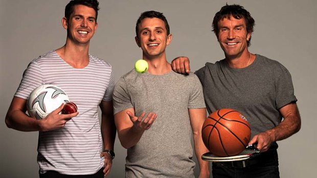 Team game: <em>A League of Their Own's</em> Eamon Sullivan, Tommy Little and Pat Cash.