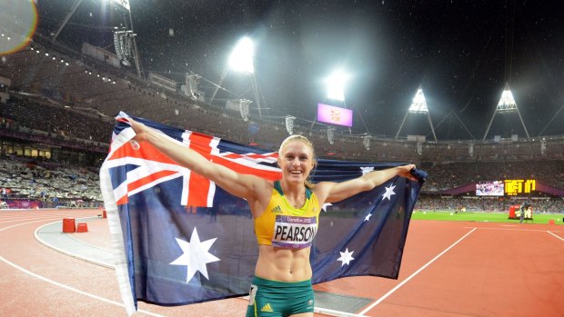 Sally Pearson, pictured after winning gold at the London 2012 Olympic Games, will be the face of the Commonwealth Games at the Gold Coast.