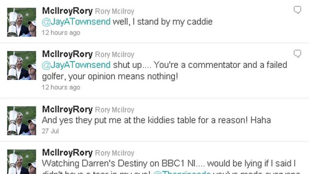 Angry exchange ... Rory McIlroy has hit out at Jay Townsend.