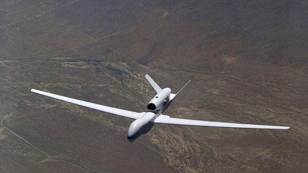 Eye in the sky &#8230; the Global Hawk can cover a vast expanse of ocean.