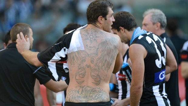 Second skin ... Collingwood players will wear jumpers made from varying fabric to make them harder to catch.