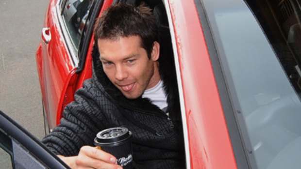 Ben Cousins arrives at Punt Road to explain his sleeping-pill scare.