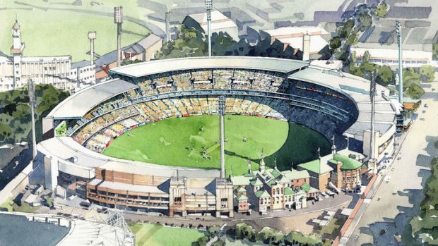 An artist's impression of the redevloped SCG that is due to be completed at the end of the year.