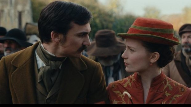 Charles Bovary (Henry Lloyd-Hughes) and Emma Bovary (Mia Wasikowska) in <i>Madame Bovary</i>.