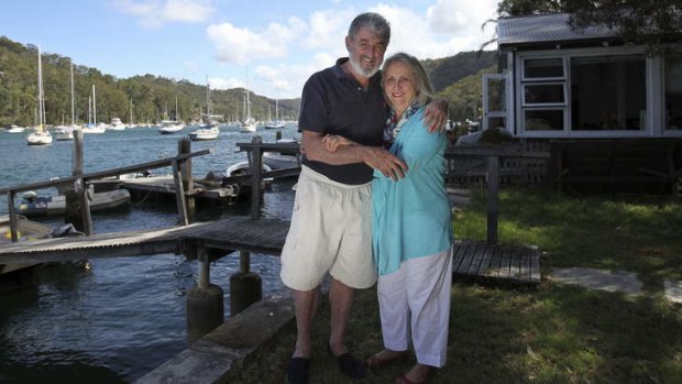 Once bitten: Joy and Nick Cowdery at their holiday house on the northern beaches.