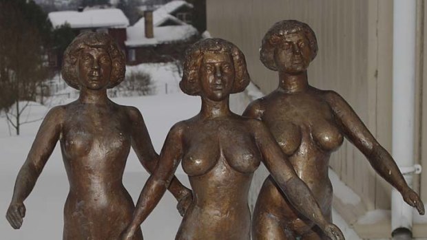The sculpture at the entrance to the National Women's Museum in Norway.