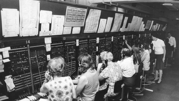 Telecommunications in 1972 with Sydney switchboard operators.