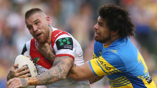 Keen to be No.1: Josh Dugan wants to play at fullback, not centre, for the Dragons.