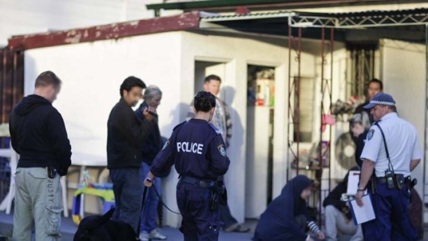 Police raid one of the properties linked to the Hells Angels and Nomads bikie gangs.