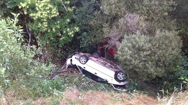 Deborah McKnight's car, found at the base of an embankment on the Tumut-Adelong road near the Snowy Mountains, had trapped her for three days.