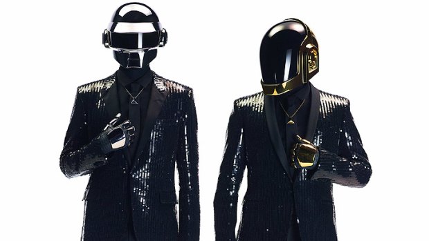 Daft Punk are rarely snapped without their robot helmets.
