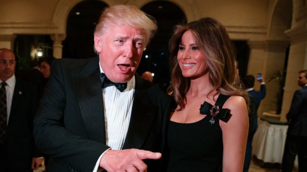 Melania Trump wore Dolce & Gabbana to a New Years party.