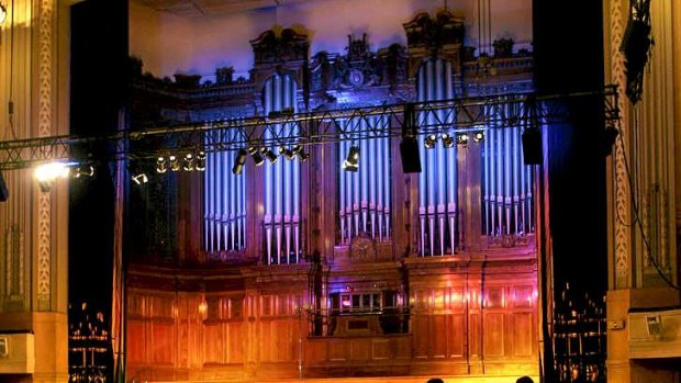 The Melbourne Town Hall organ.