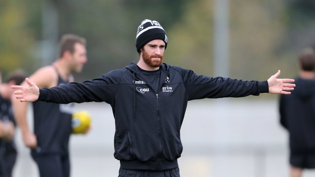 Collingwood AFL training 
Tyson Goldsack
Photo Pat Scala The Age
Thursday the 29th of May 2014