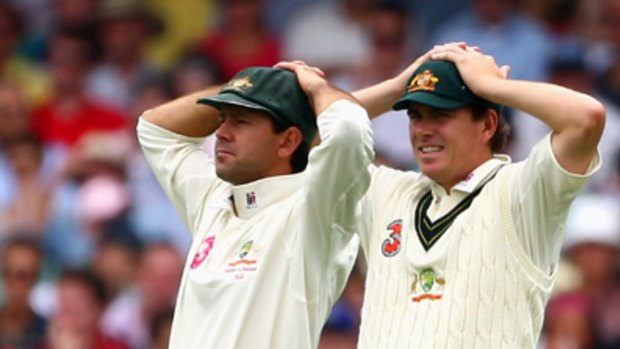 Out of form ... Marcus North, right, has retained his place in Ricky Ponting's team for the third Test against Pakistan.