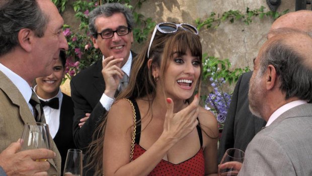 Screen siren &#8230; call girl Anna (Penelope Cruz) talks to clients in <i>To Rome with Love</i>.