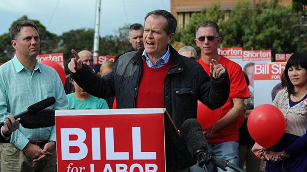 Out and about: Bill Shorten campaigning in Victoria.