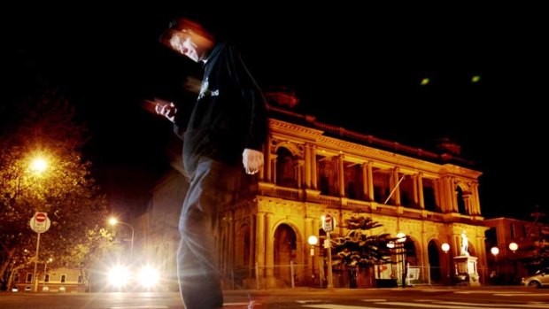 In the spotlight ... the old Newcastle post office last night.