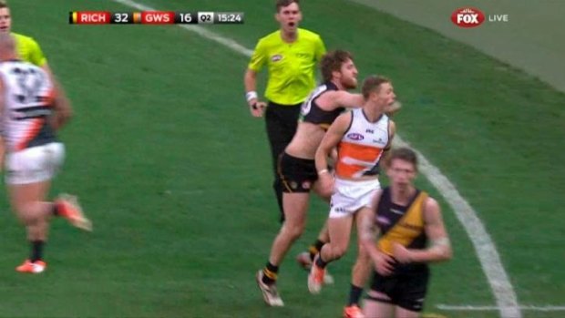 The incident involving Reece Conca and Devon Smith in round 19.