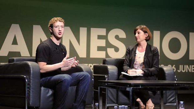 Facebook CEO Mark Zuckerberg at the Cannes Lions International Advertising Festival in France on Wednesday. Photo: Bloomberg/Antoine Antoniol