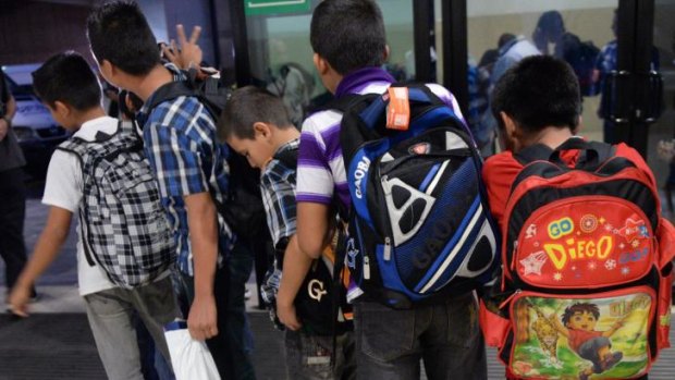 Guatemalan children caught in Mexico while trying to migrate into the United States.
