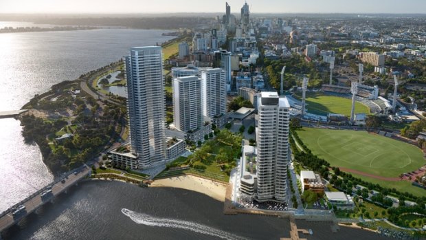 The Waterbank precinct will feature hundreds of apartments, shops and public spaces.