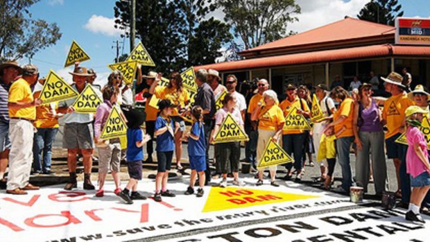Mary Valley residents celebrate in  November,  2009 after the then Federal Environment Minister Peter Garrett sunk the Bligh Government's Traveston Crossing Dam proposal.