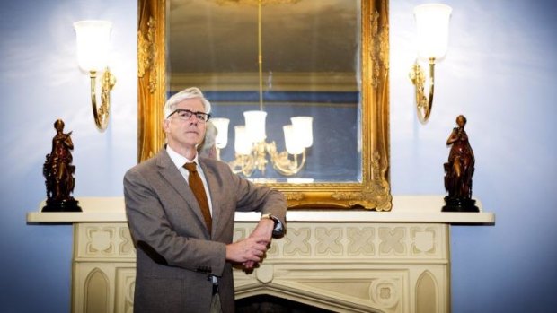 Shaun Micallef on the set of his new ABC series, <i>The Ex-PM</i>.