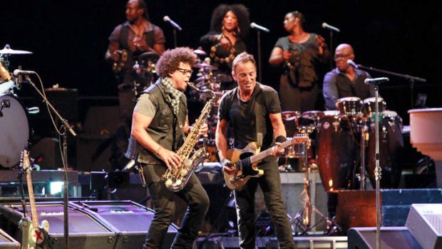Bruce Springsteen performs at the Brisbane Entertainment Centre, Boondall, on Wednesday night.