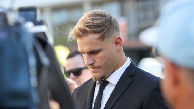 Charged: Jack de Belin appeared in court last week following an alleged sexual assault in Wollongong.