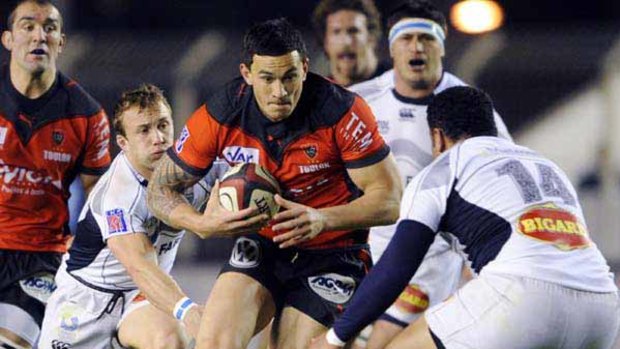 In demand ... Toulon’s Sonny Bill Williams attacks against Castres.