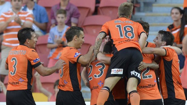 Crowd pleaser: The Roar's Henrique levelled the score with a classy strike in the second half.