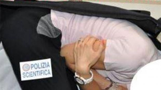 A photo supplied by Italian police showing a simulation of the kidnapping.