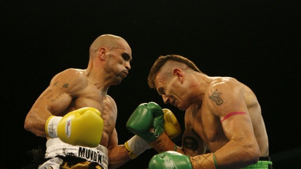 Back in their prime: Anthony Mundine and Danny Green in their famous stoush in Sydney in 2006. 