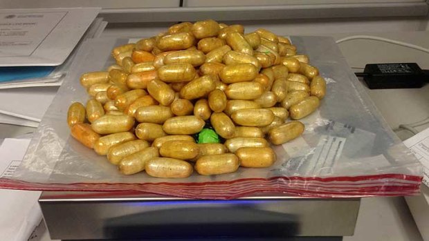 What tcame out of her stomach ... more than two kilograms of heroin.
