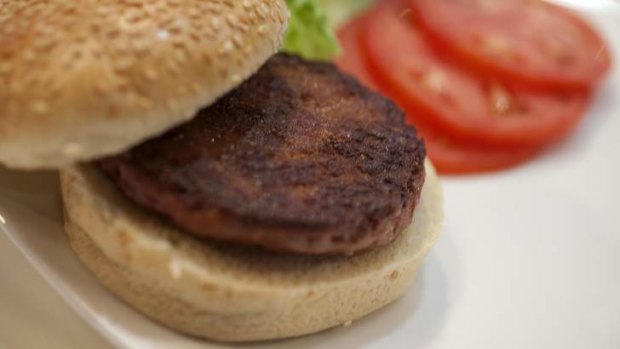 Food revolution: A burger made from cultured beef.