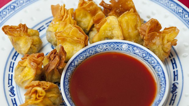 Vegetable wontons ... is Asian the only reliable choice for meat-free eating out.