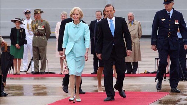 Bill Shorten's mother-in-law, outgoing Governor-General Dame Quentin Bryce, pictured with Prime Minister Tony Abbott, will keep her title of Dame if Mr Shorten is elected PM and abolished the move.