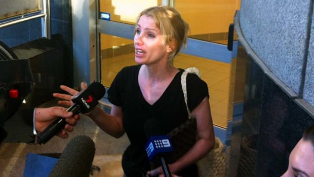 Logan City councillor Hajnal Black speaks with the media after being granted bail at the Brisbane Magistrate's Court.