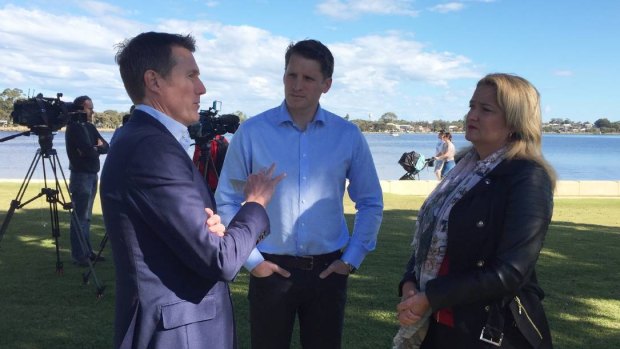 Canning MP Andrew Hastie and social services minister Christian Porter announce drug testing for job seekers in Mandurah. 