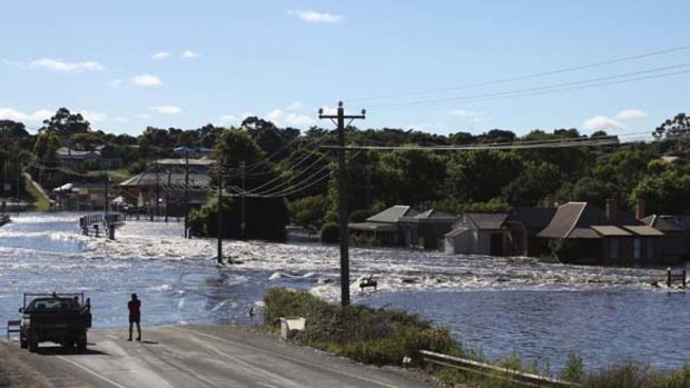 Roads and homes flooded in Skipton.